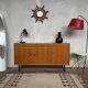 Vintage Scandinavian enfilade with metal legs.