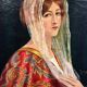 Portrait of a young woman in white scarf