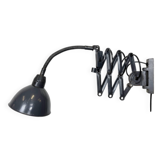 Dark Grey Industrial Scissor Wall Lamp from Elektroinstala, 1960s