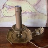 Candle holder transformed into a lamp