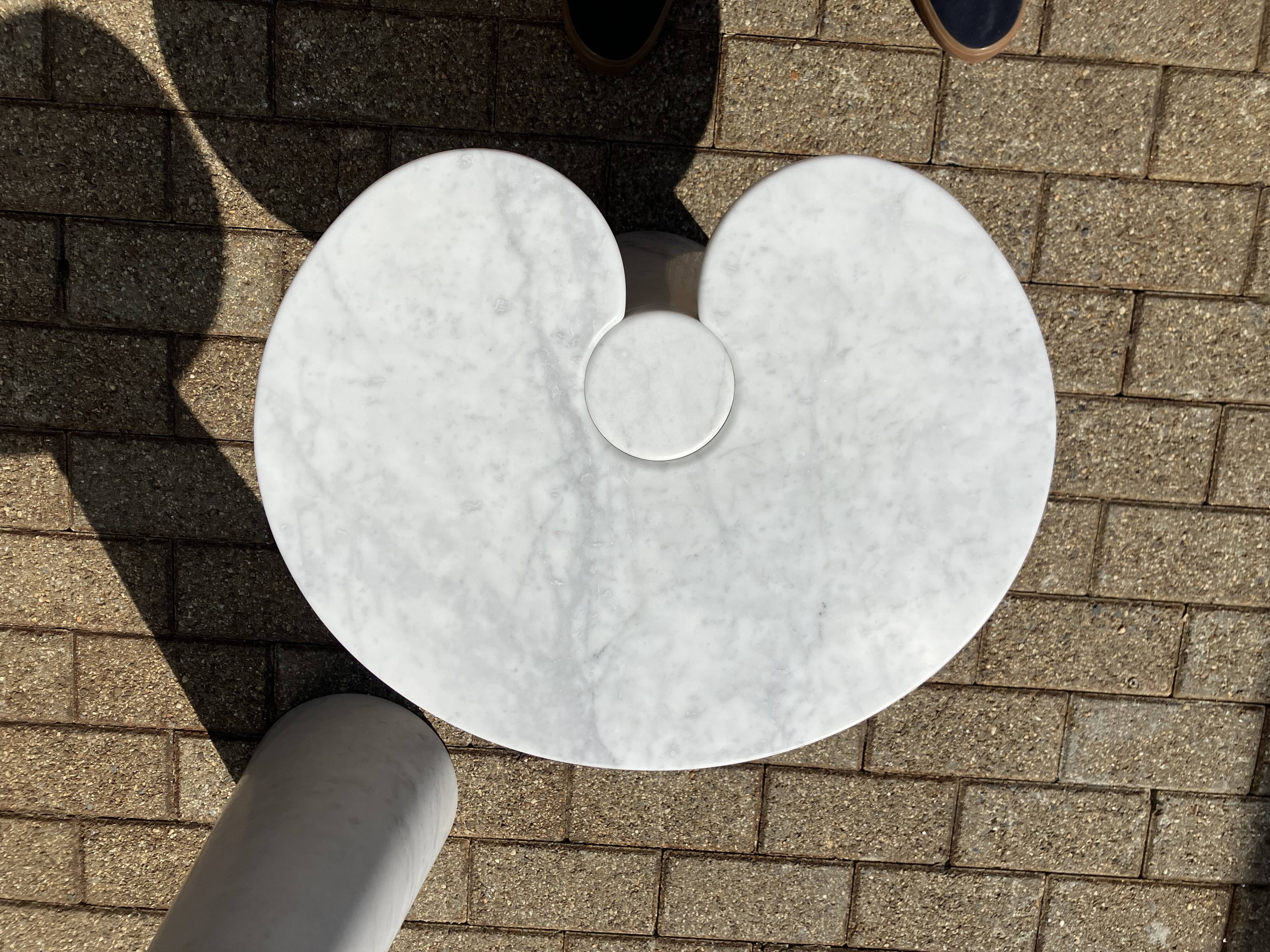 2x Eros Side table Angelo Mangiarotti Carrara marmer Nieuwstaat!