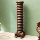 Column, carved walnut press screw, 19th century