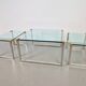T53 Coffee and Side Tables in Brass and Glass by Peter Ghyczy, 1970s, Set of 3