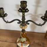 Bronze and onyx chandelier