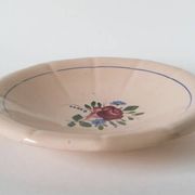 Round hollow plate, old pink model Graziella, Digoin Sarreguemines 1930.