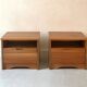 Pair of elm wood bedside tables, France 1950