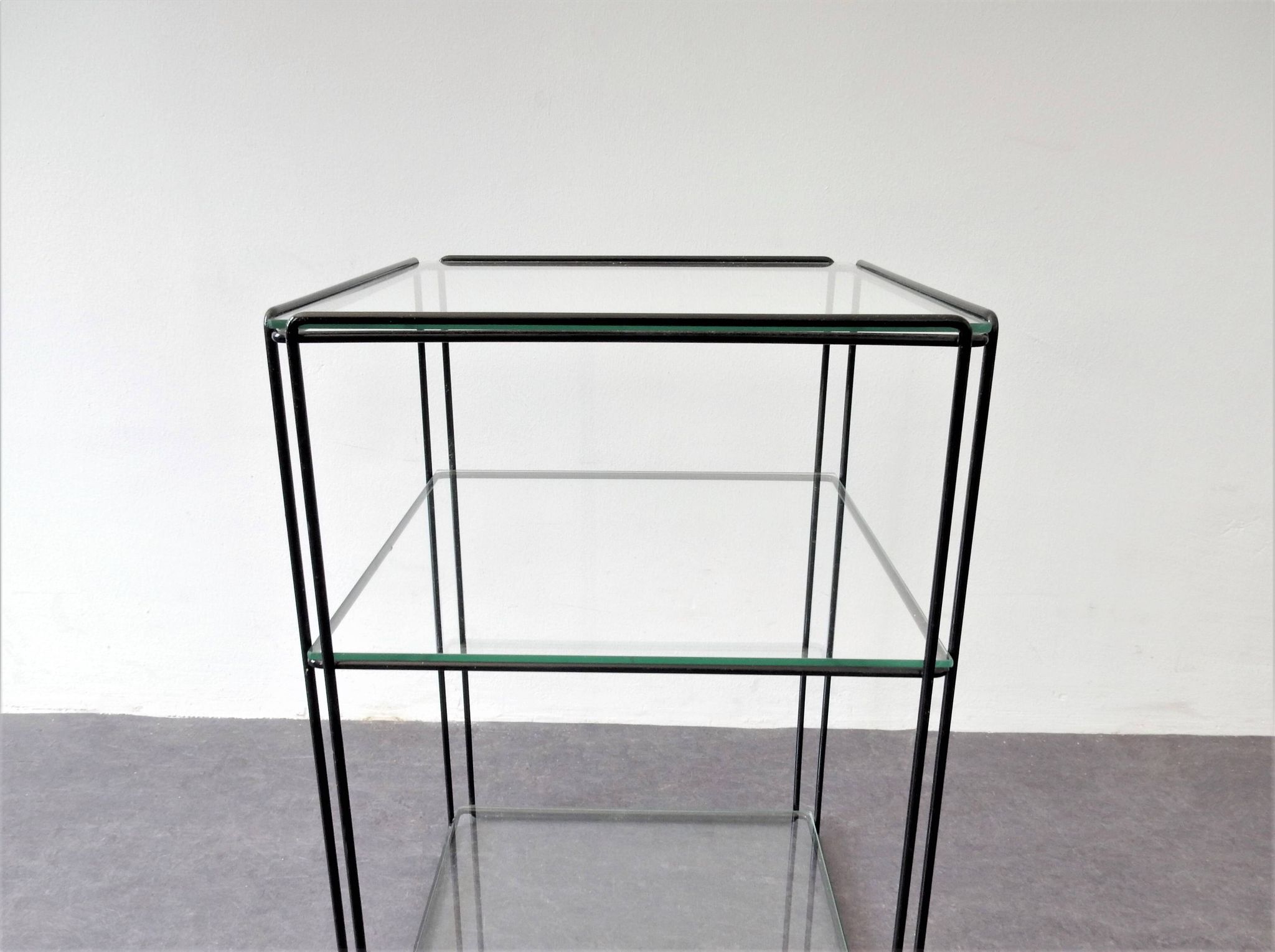 Isocele metal and glass side table by Max Sauze, France 1970's