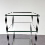 Isocele metal and glass side table by Max Sauze, France 1970's
