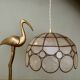 Vintage mother-of-pearl and brass lampshade pendant light