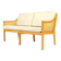Retro Vintage Danish Cane Sofa 2 Person Love Seat Seater 70s Mid Century Teak