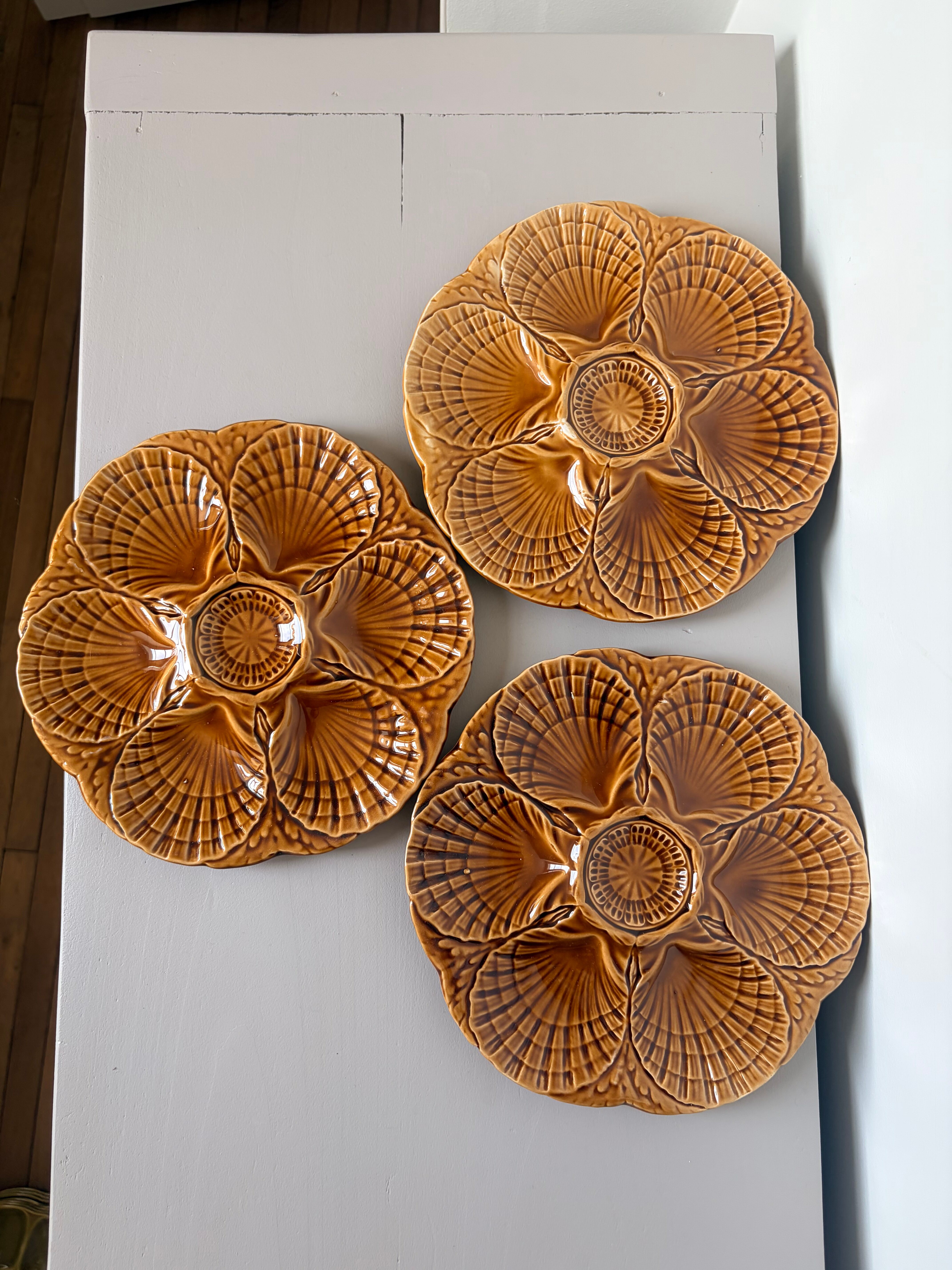 3 oyster plates from Sarreguemines 250907