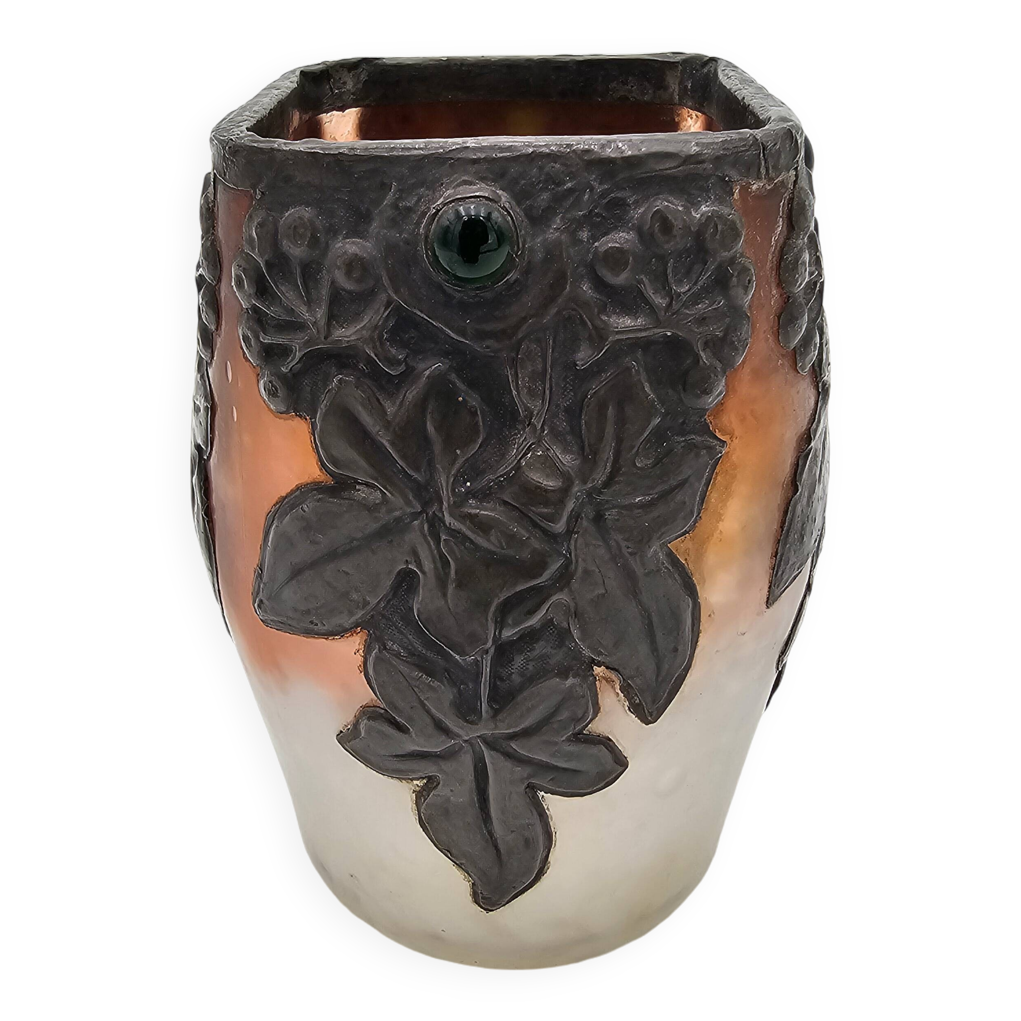 Tevan Margit Art Nouveau Glass Paste Vase