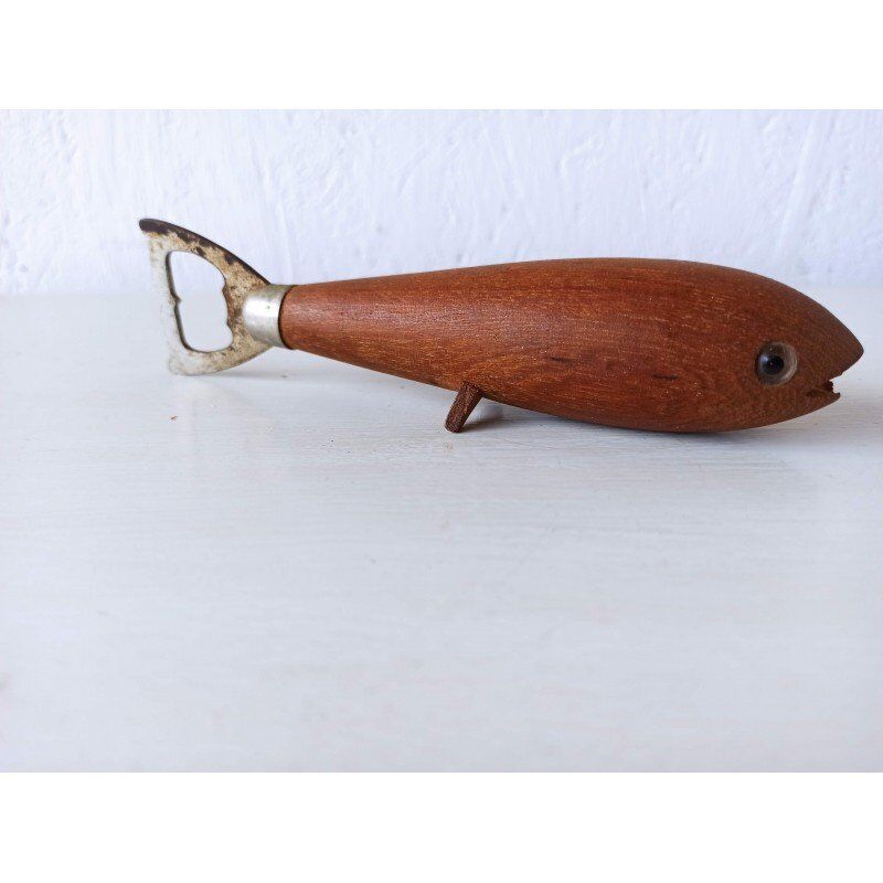 Danish teak  fish bottle opener 1960