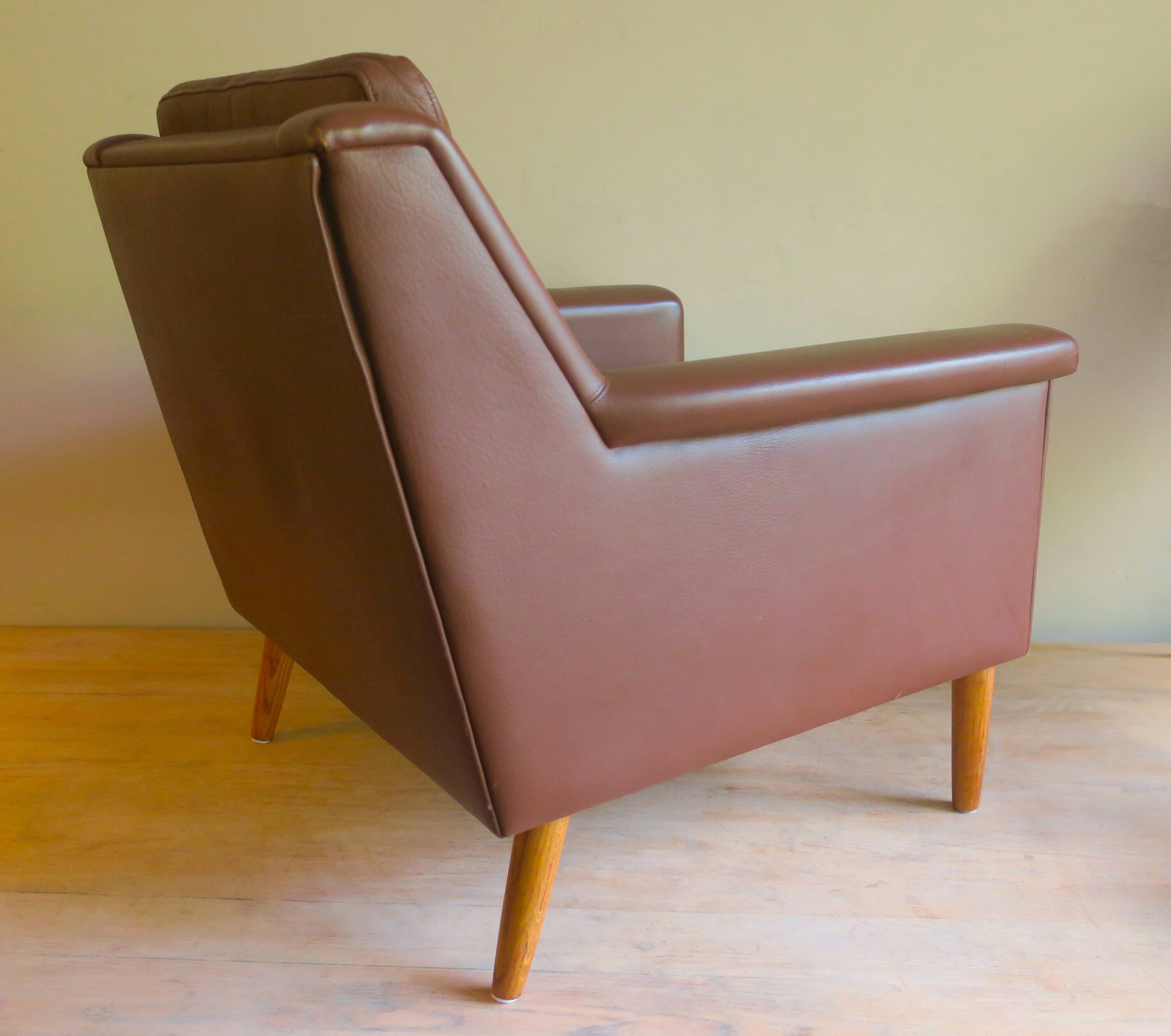 Mid-century leather armchair, Denmark, 1960s