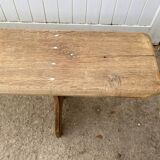 Pair of solid oak wood farmhouse benches 250cm rustic 1900