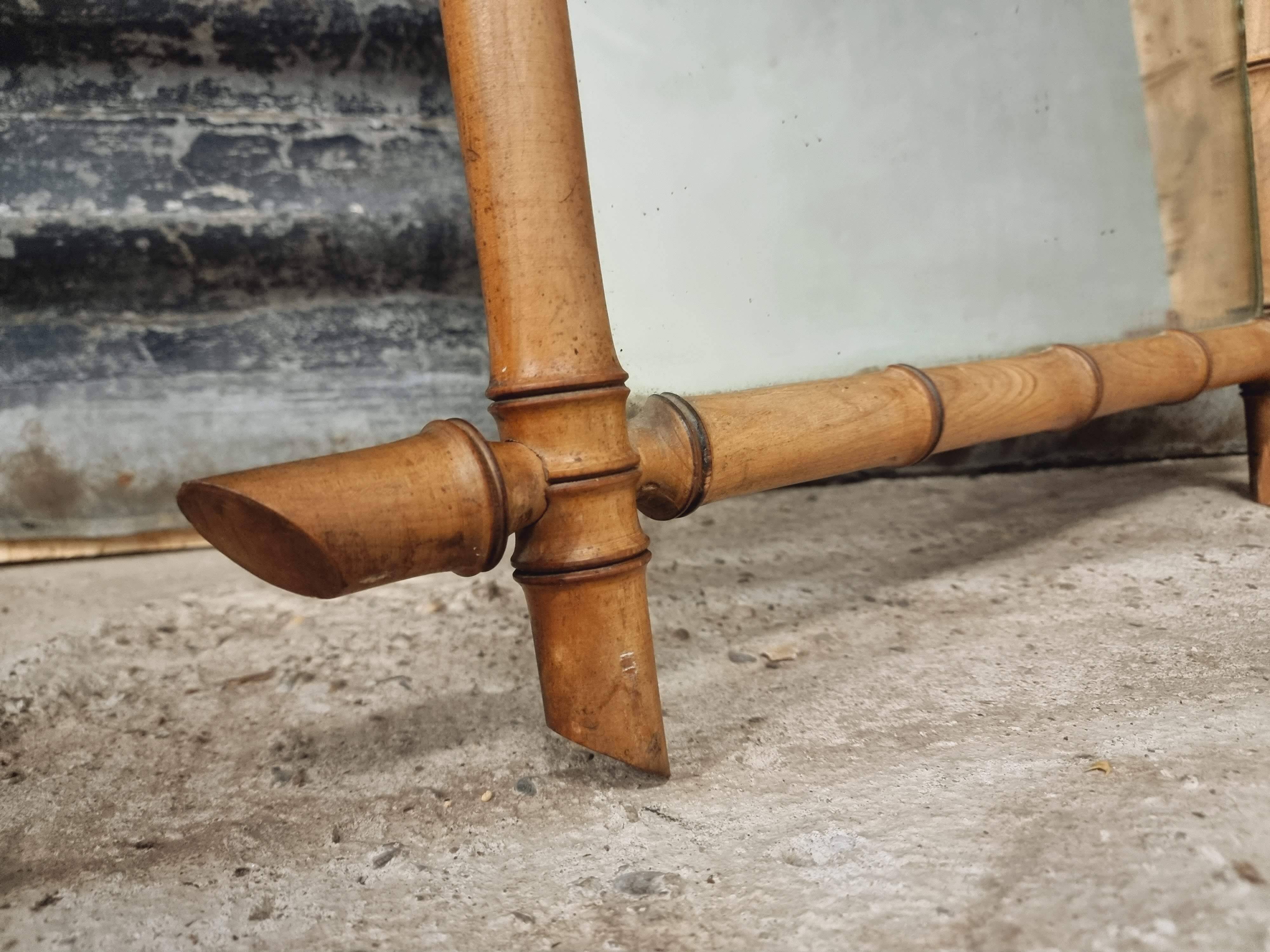 Antique Faux bamboo mirror 73 x 95 cm
