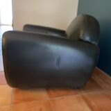 Green leather club chairs