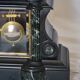 Napoleon III fireplace garniture, black marble and sea green.