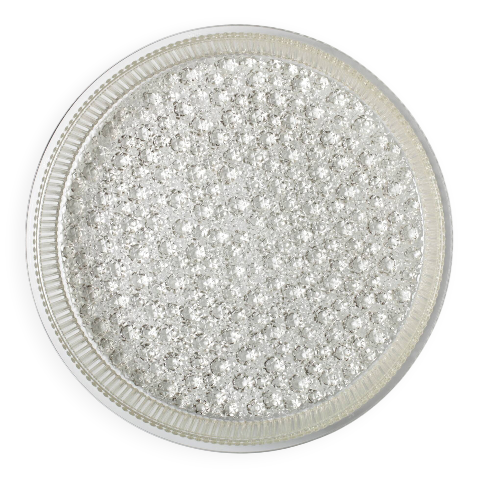 Large Vintage Pressed Glass Fruit Bowl / Rare Clear Glass Centerpiece