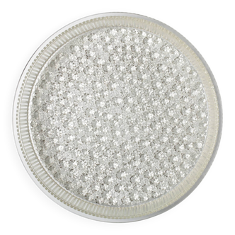 Large Vintage Pressed Glass Fruit Bowl / Rare Clear Glass Centerpiece