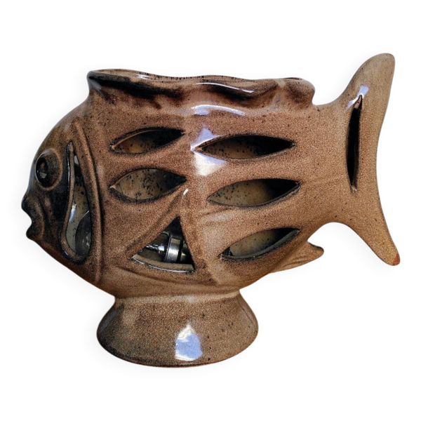 Lampe poisson en céramique
