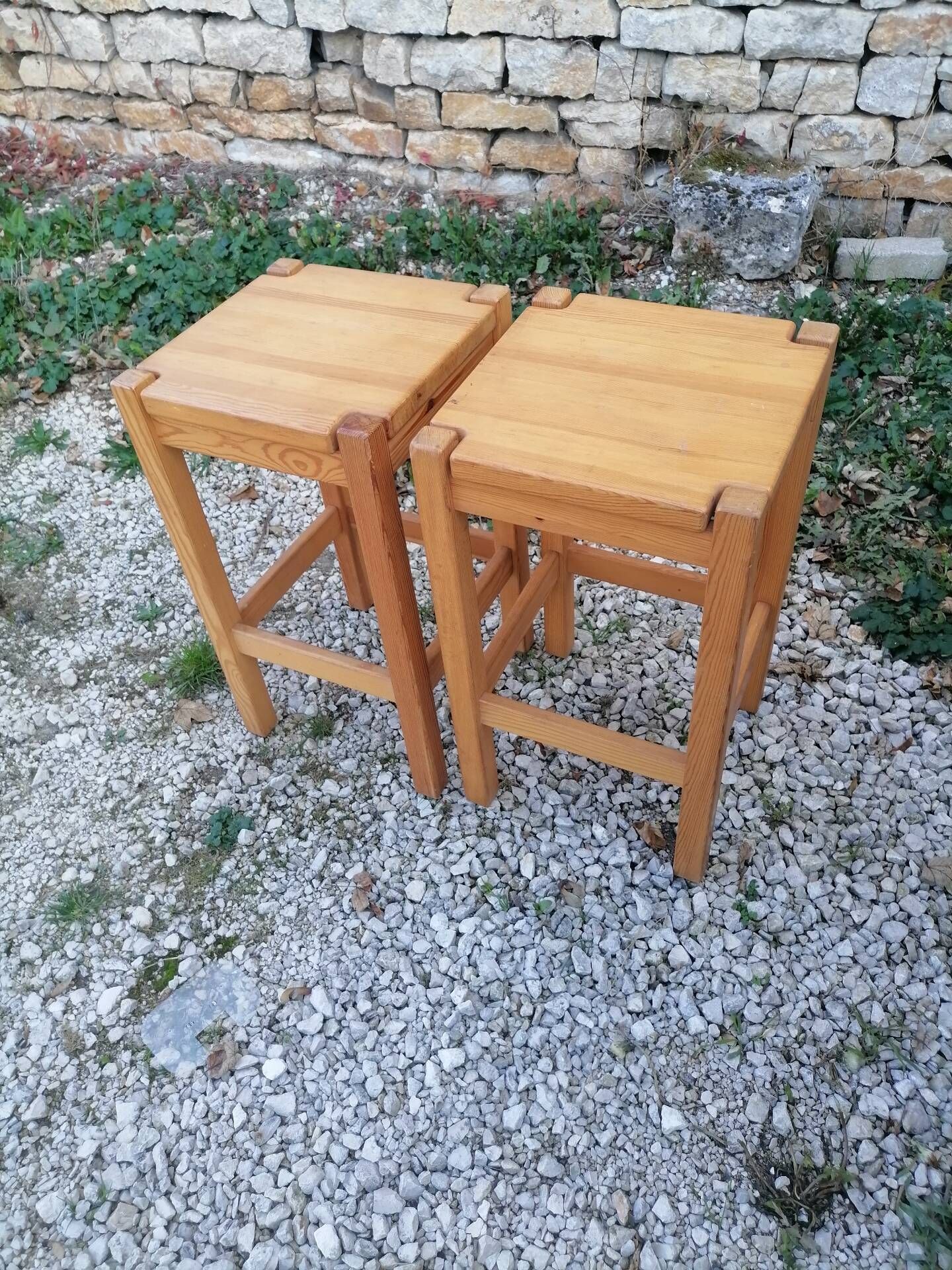 Pair of stools. Vintage