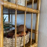 Bamboo rattan and wicker shelf