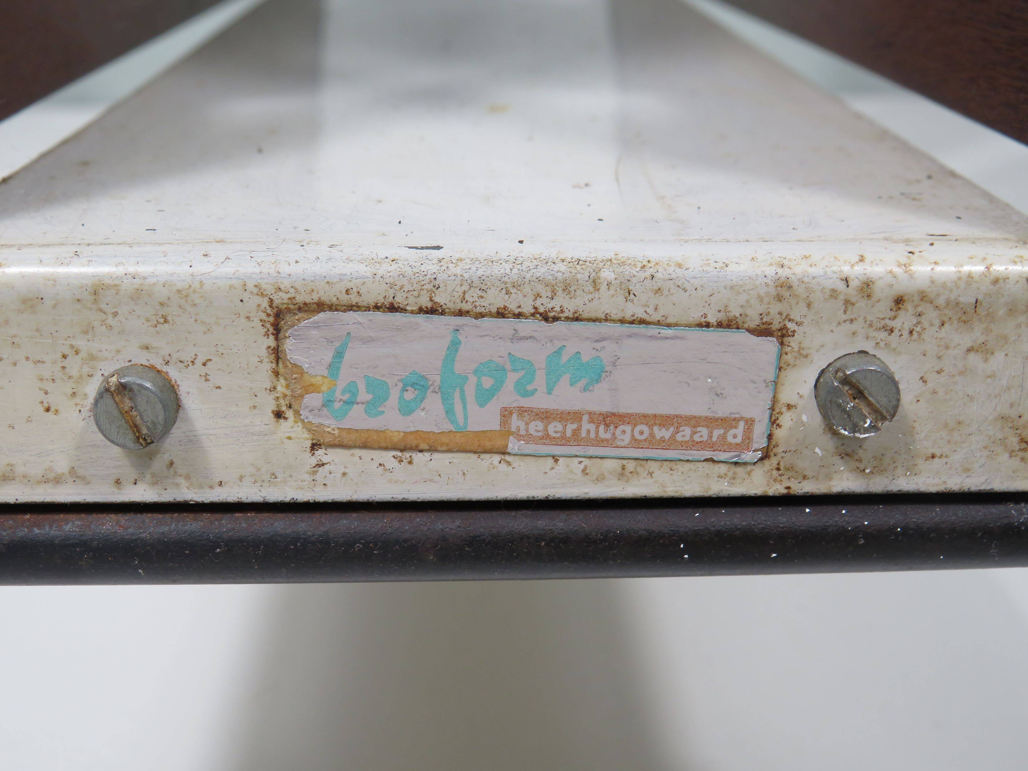 Vintage teak and metal magazine rack, Netherlands 1960-1970