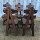 6 brutalist chairs in solid oak