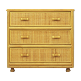 Spanish rattan & bamboo chest of drawers, 1970s