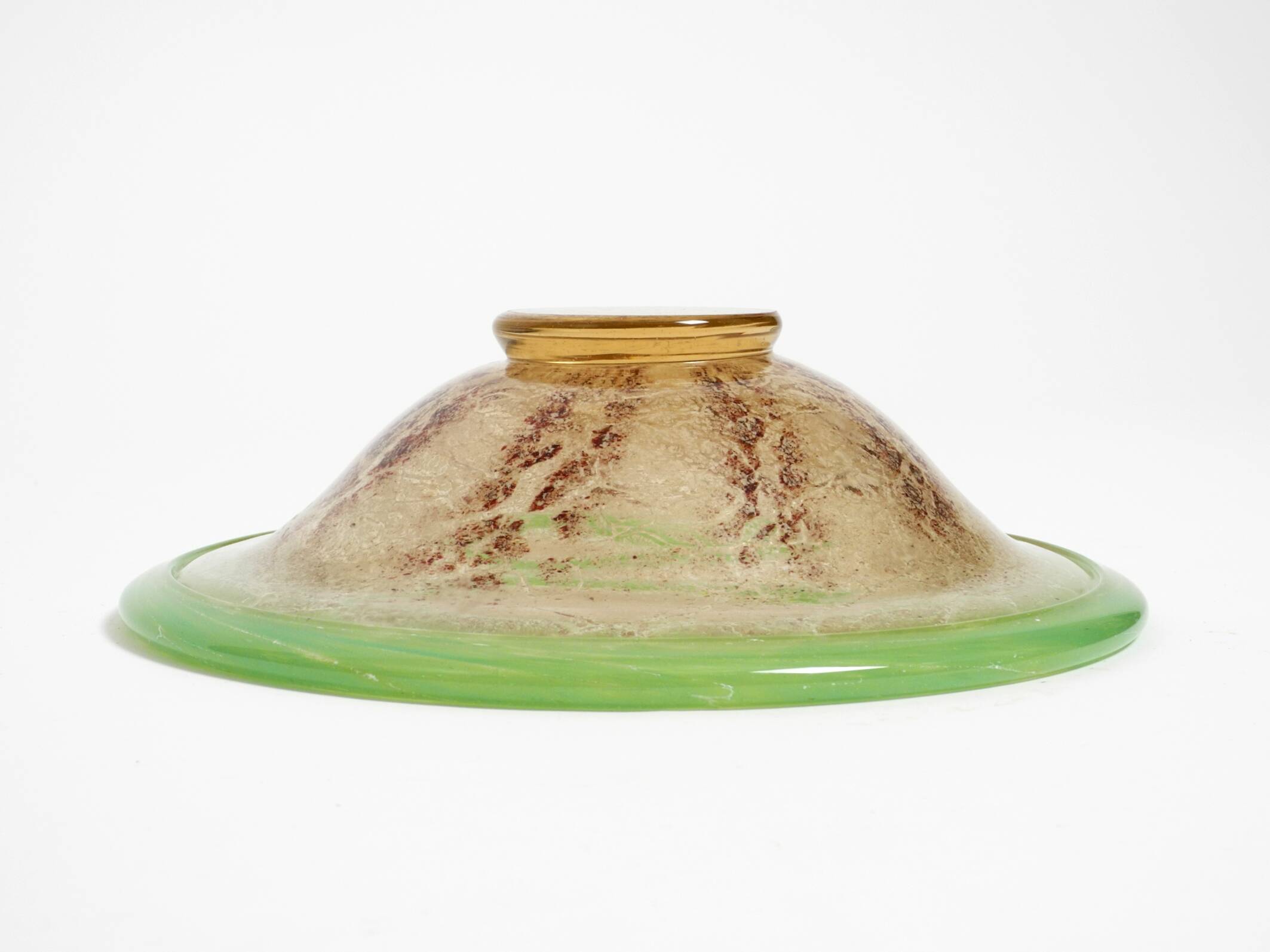 Three large colored 1930s glass bowls by Karl Wiedmann for WMF Ikora