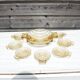 Antique art deco amber glass salad service