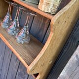 Artisanal shelf in raw wood