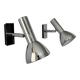Pair of vintage adjustable wall lights, chrome-plated metal, France 1970