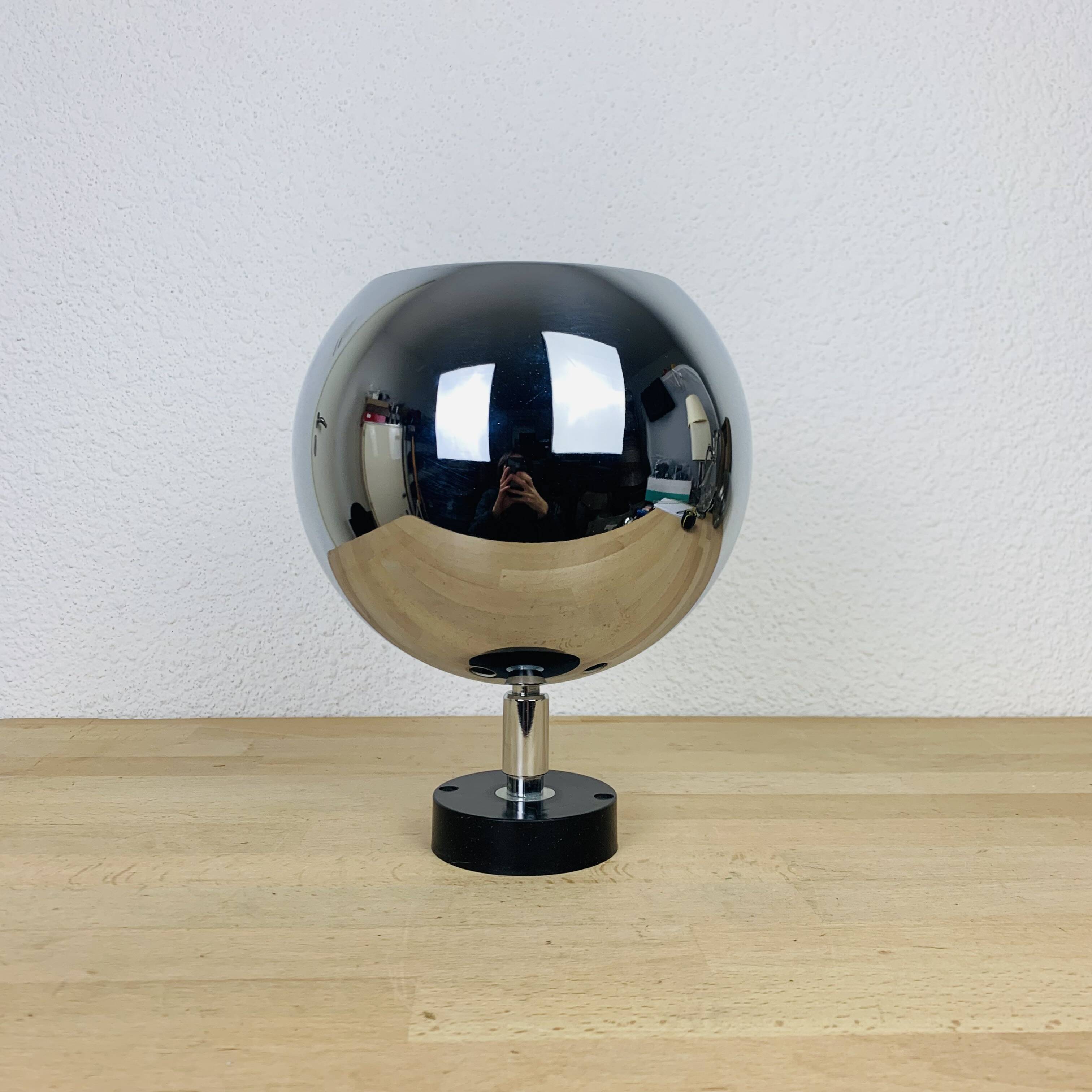 Chrome eyeball spot ceiling light Erco, 1970s