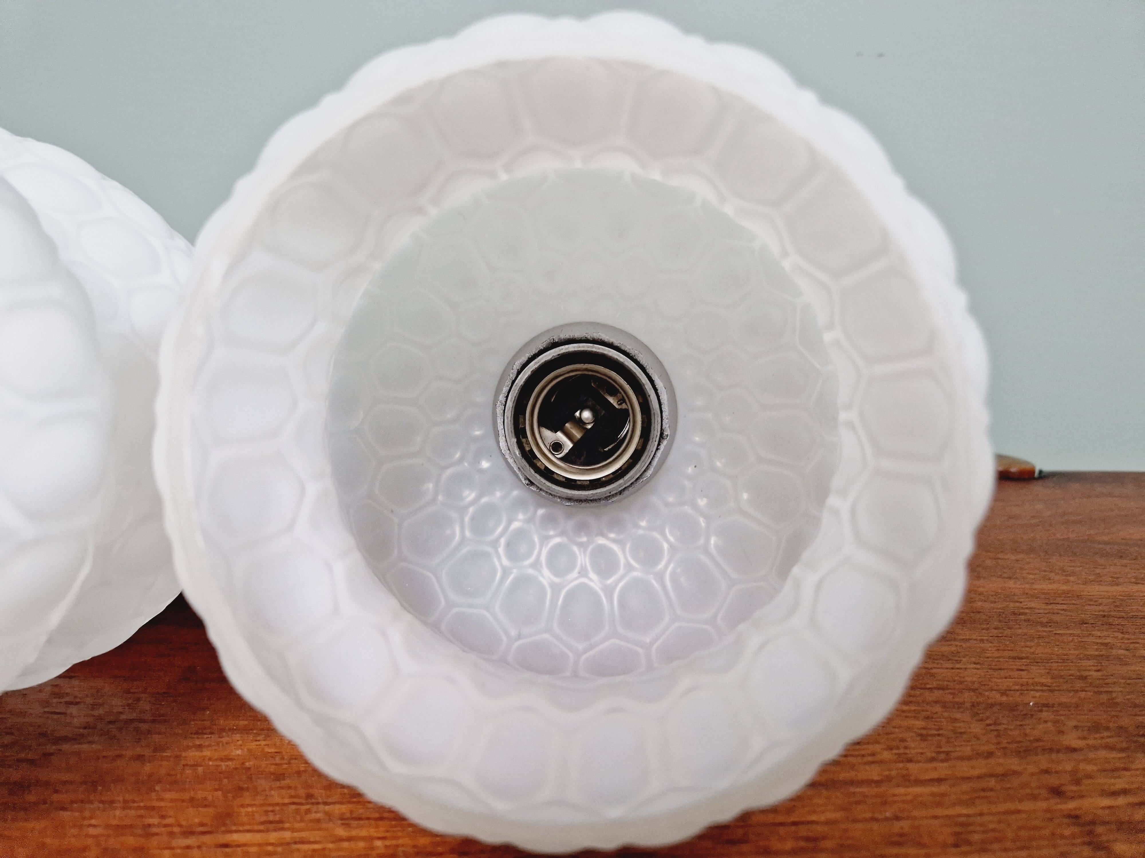 Pair of glass bedside lamps, 1970s