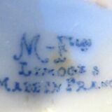 Art deco shell, fine mustard porcelain floral signed limoges