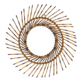 Round Sun Mirror in Rattan, 1960s