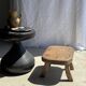 Small stool, oval solid teak accent stool wabi-sabi H25 45x31.