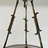 Suspension en laiton et verre dépoli