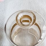 Blown glass decanter with golden borders