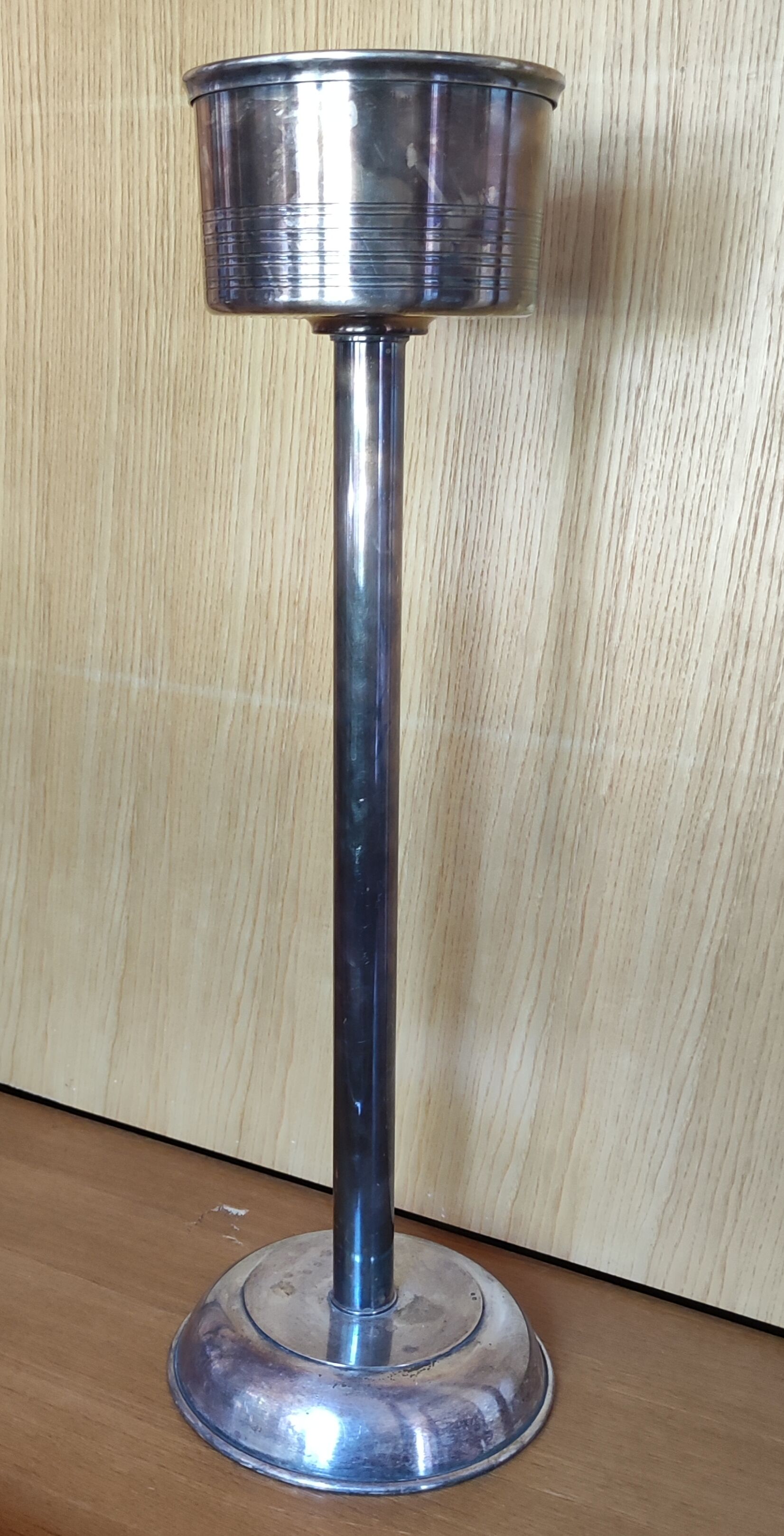 Old silver metal champagne bucket