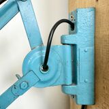 Blue Industrial Scissor Wall Lamp from Elektroinstala, 1960s