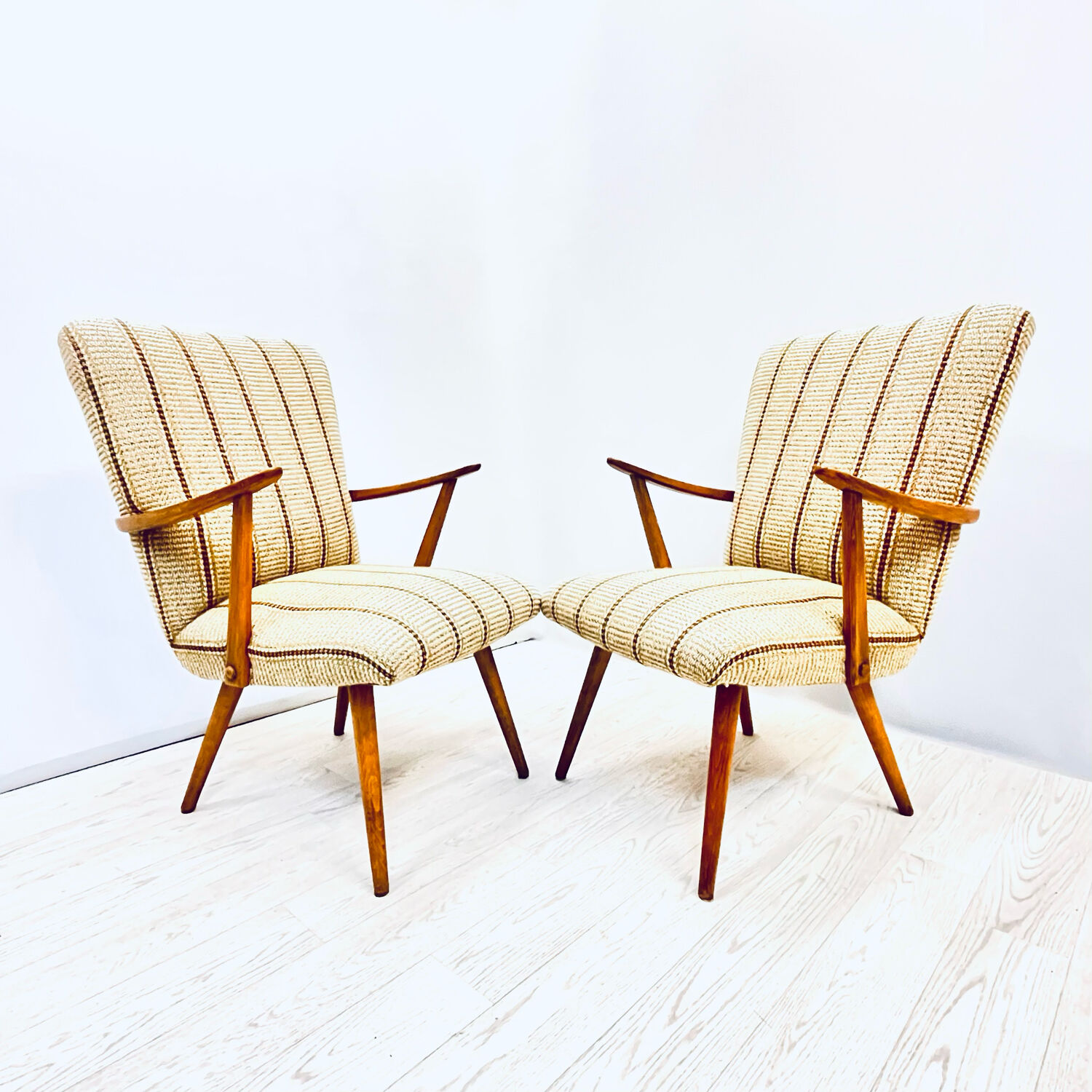 A pair vintage Cocktail chairs with stripes