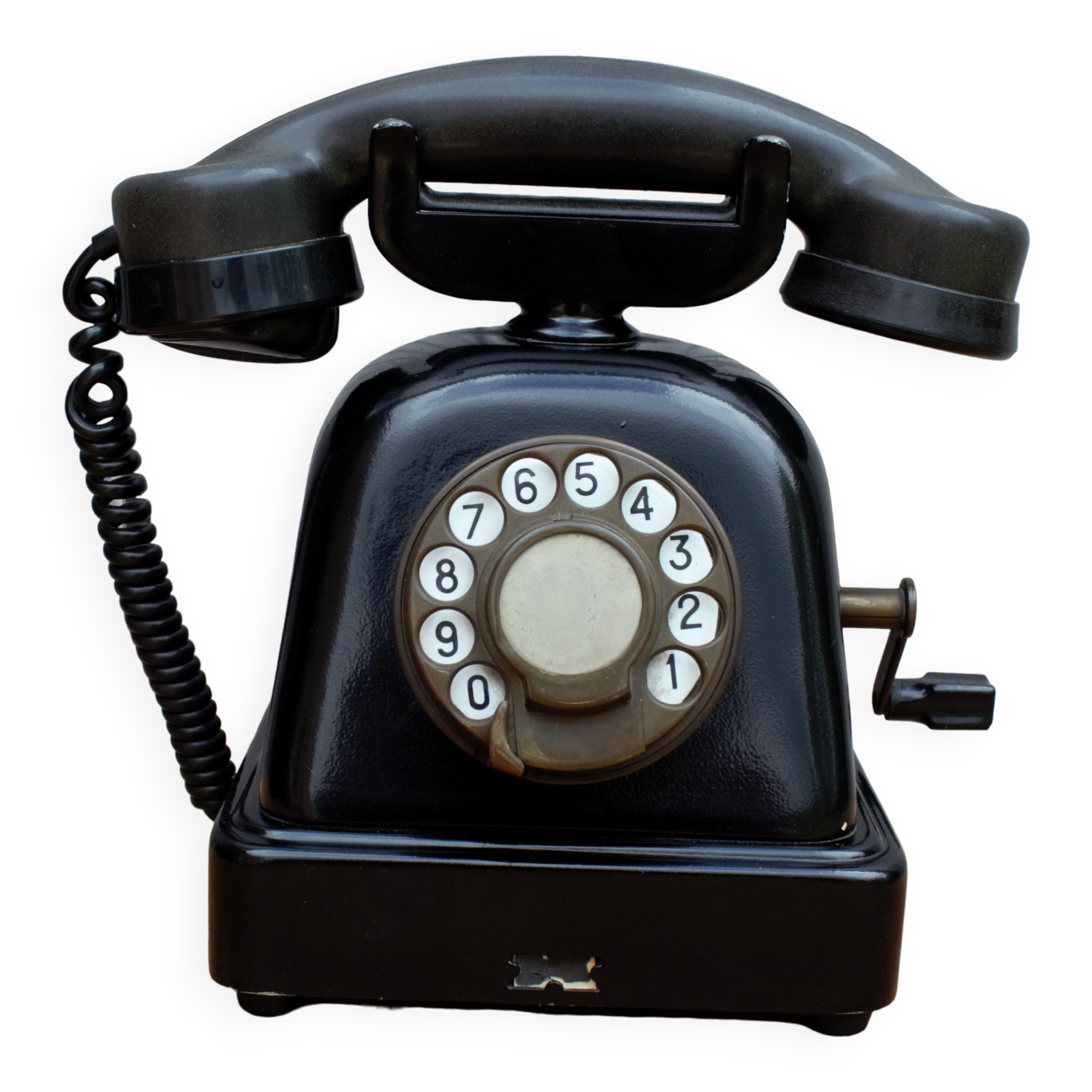 Vintage black decorative phone, industrial style, loft