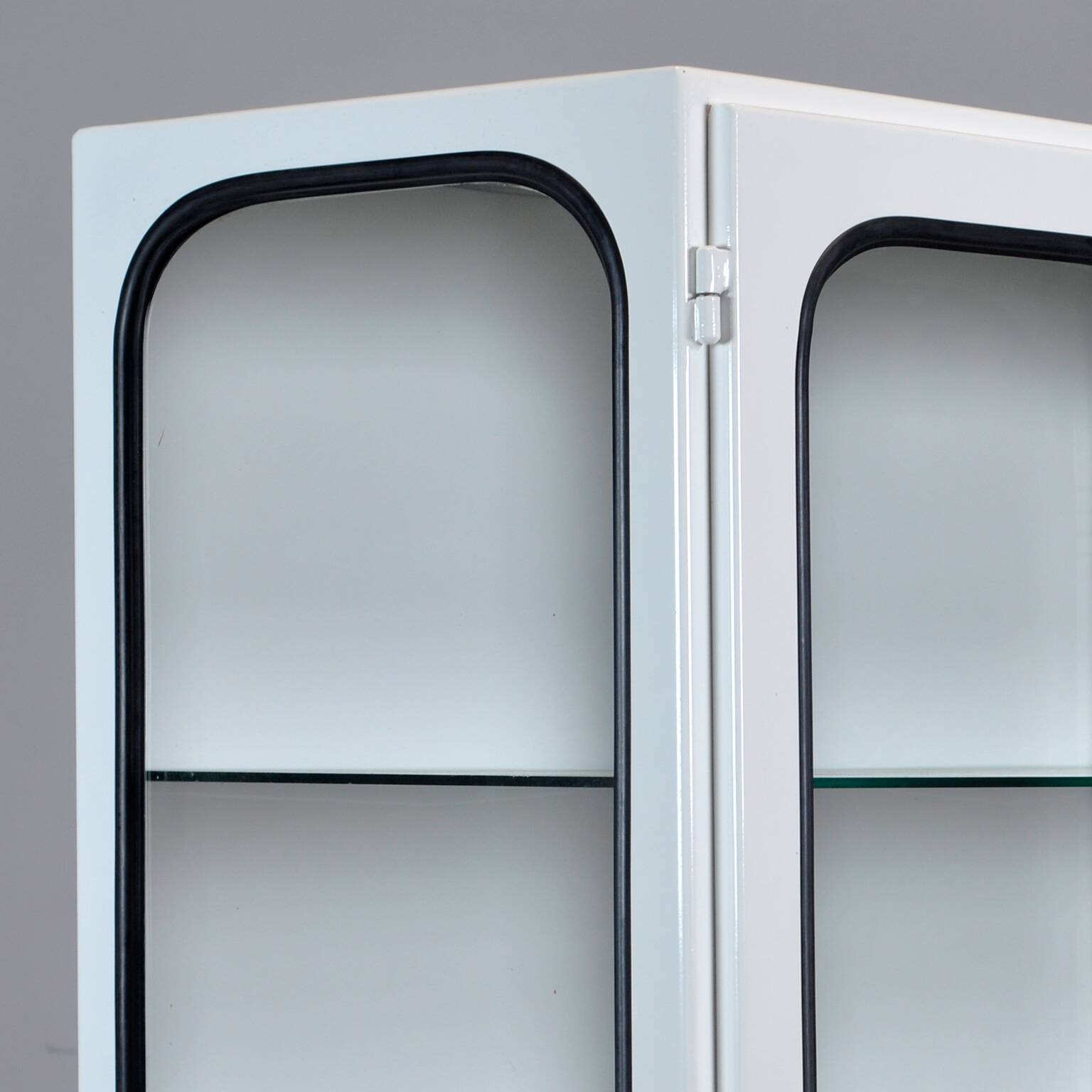 Restored Vintage Iron And Glass Medical Cabinet, 1970s