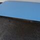 Blue formica table with extension with drawer