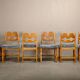 Henning Kjærnulf Set of 6 Razorblade Dining Chairs in Lambswool and Oak