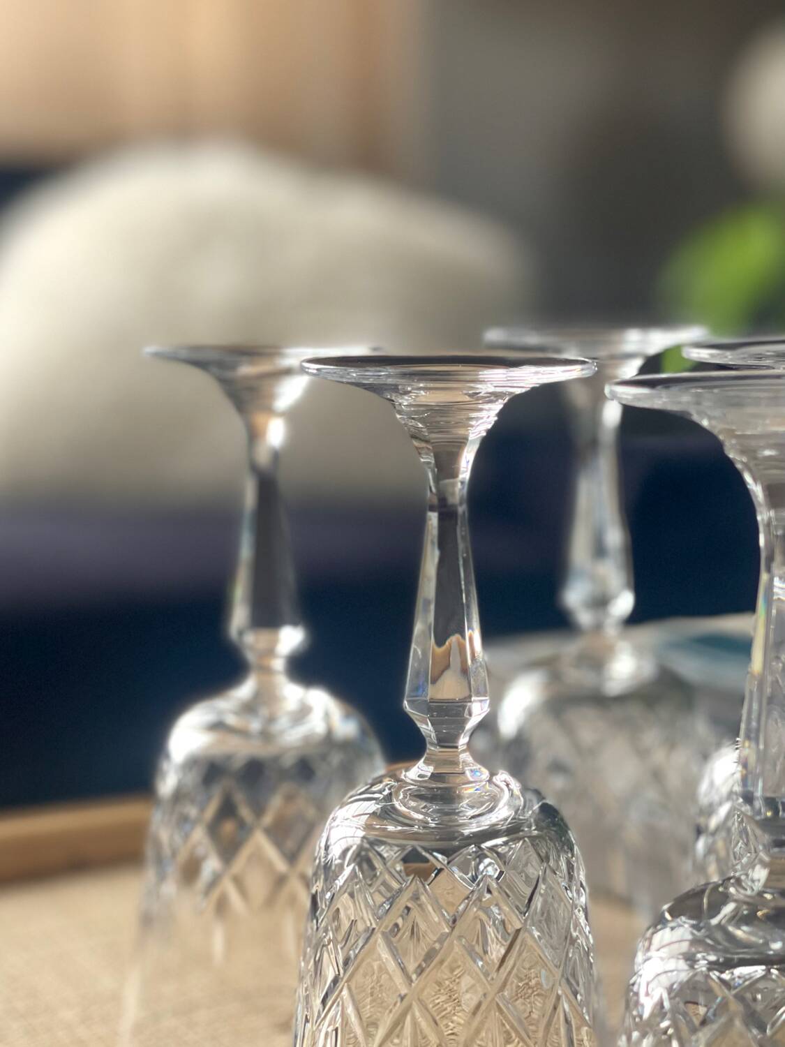 6 verres à vin en cristal, 1980
