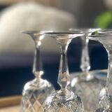 6 crystal wine glasses, 1980
